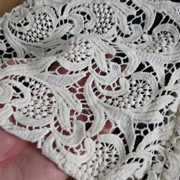 Maeve Sleeveless Lace Peplum Top Size 10 Back Zipper. Black lining. Elegant! - Picture 6 of 12